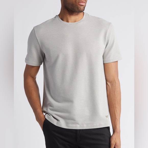 Theory Short Sleeve Striped Crewneck Tee - Picture 1 of 8